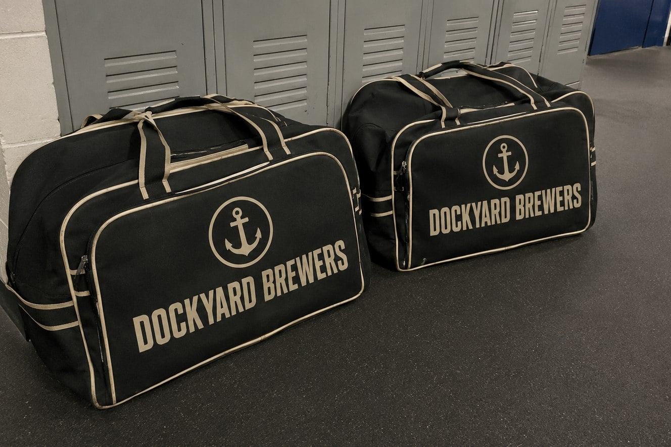 Customized hockey bags for corporate and beer leagues