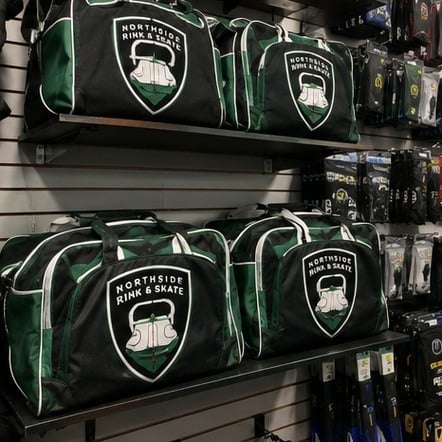 Customized hockey bags for pro shops and rinks