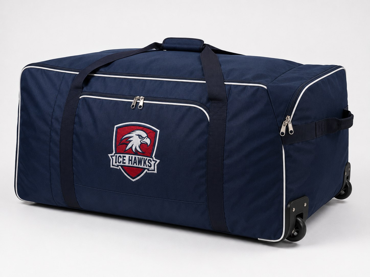 Custom embroidered oversized goalie hockey bag for full goaltender equipment